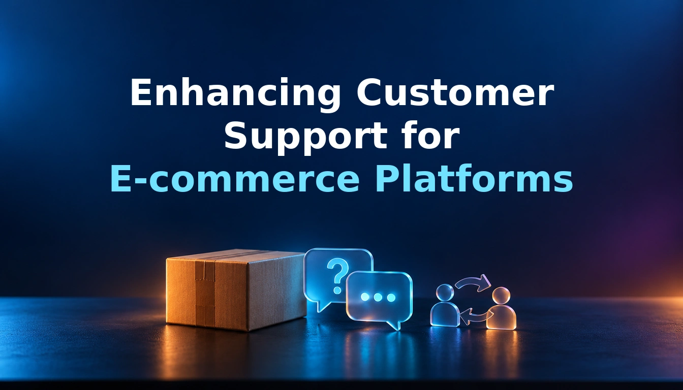Conceptual e-commerce customer support, order enquiries and human handoff case-study cover.
