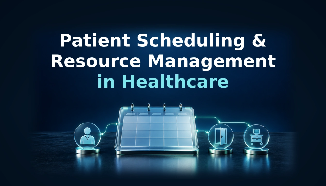 Conceptual patient appointment scheduling and staff, room and equipment resource planning case-study cover.