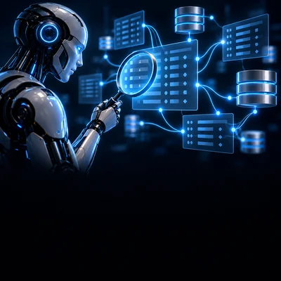 AI assistant inspecting connected data tables and databases