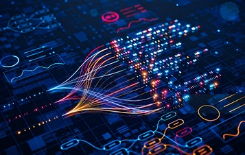 Illustrative connected data flows across a digital system.