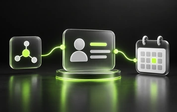 Illustrative connection between a contact record, workflow and appointment calendar.