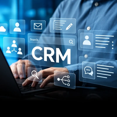 Illustrative enquiry and CRM record routing interface.