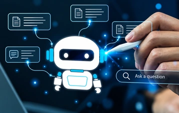 Illustrative connector-based knowledge chatbot interaction.
