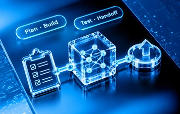 Illustrative model-operations delivery process for planning, building, testing and handoff.